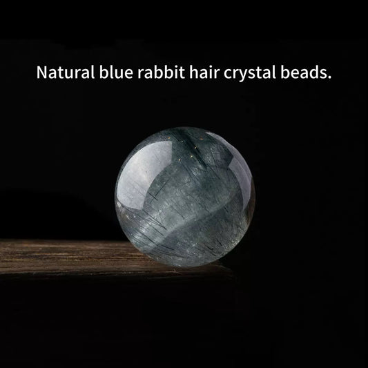 Blue rabbit hair crystal bracelet