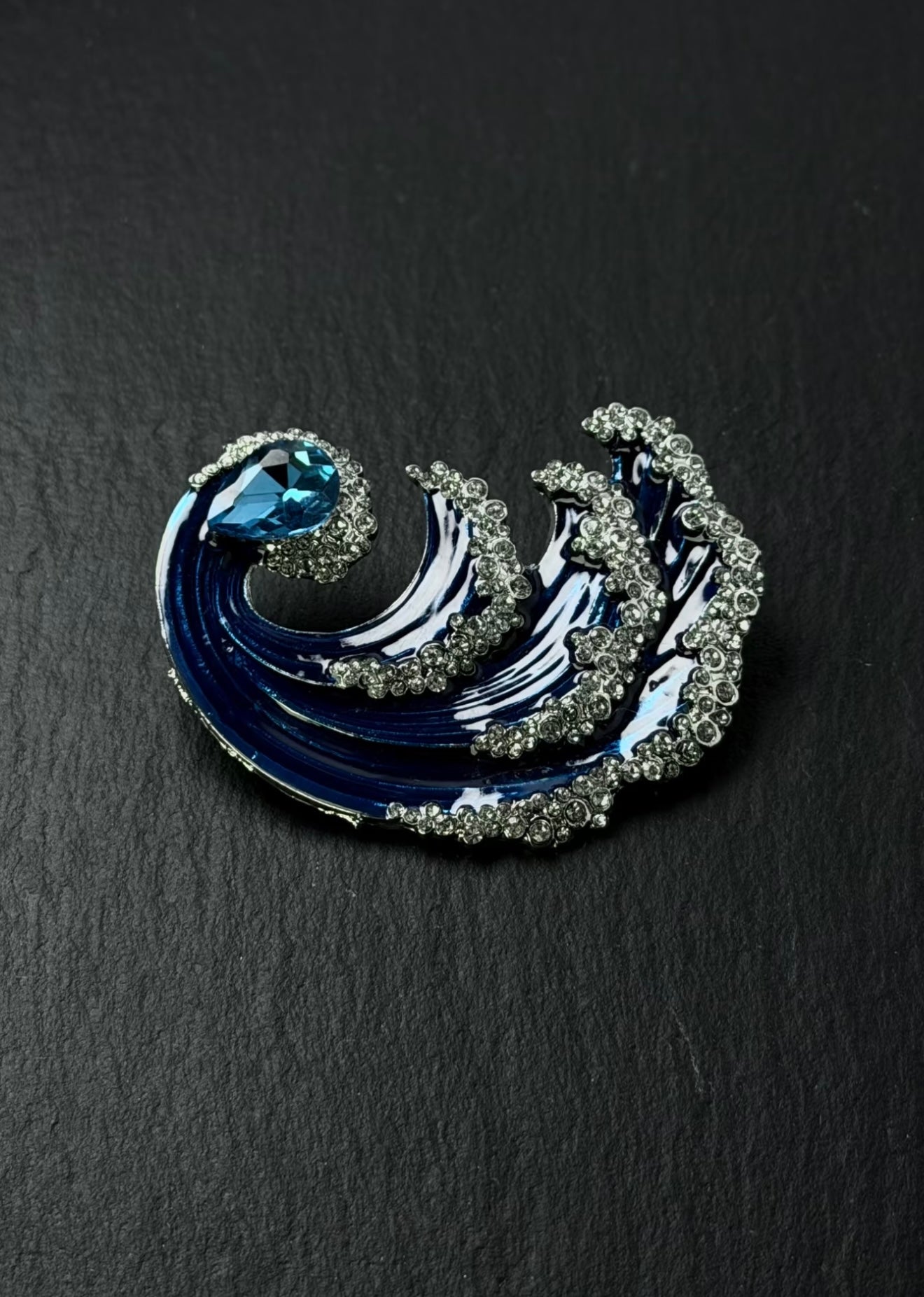 Aqua Wave Luxury Brooch