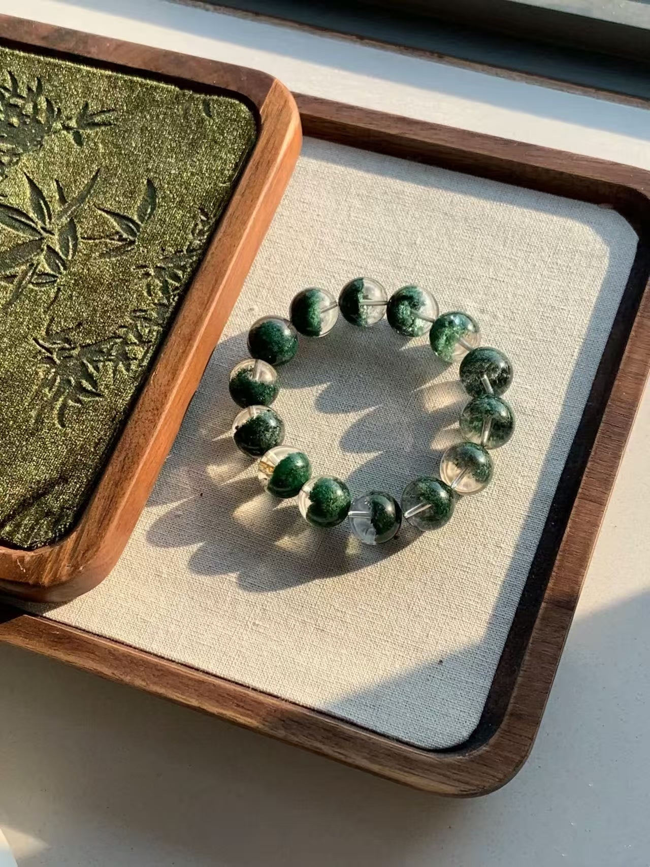 Pure Green Phantom Crystal Bracelet