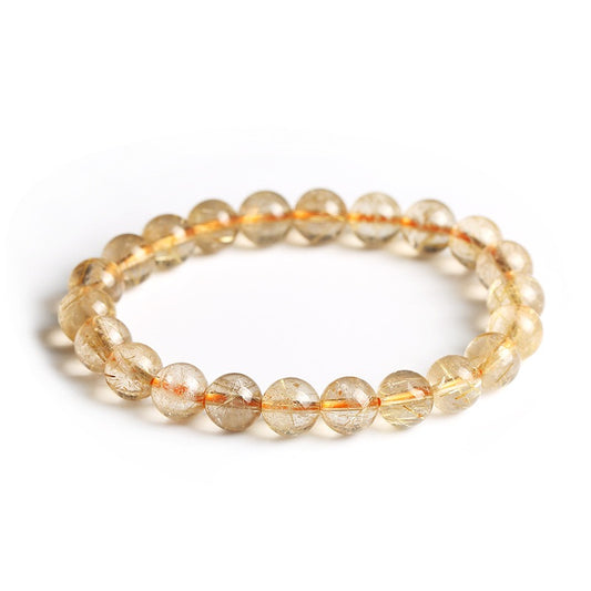 Natural rutilated quartz bracelet, natural titanium quartz bracelet