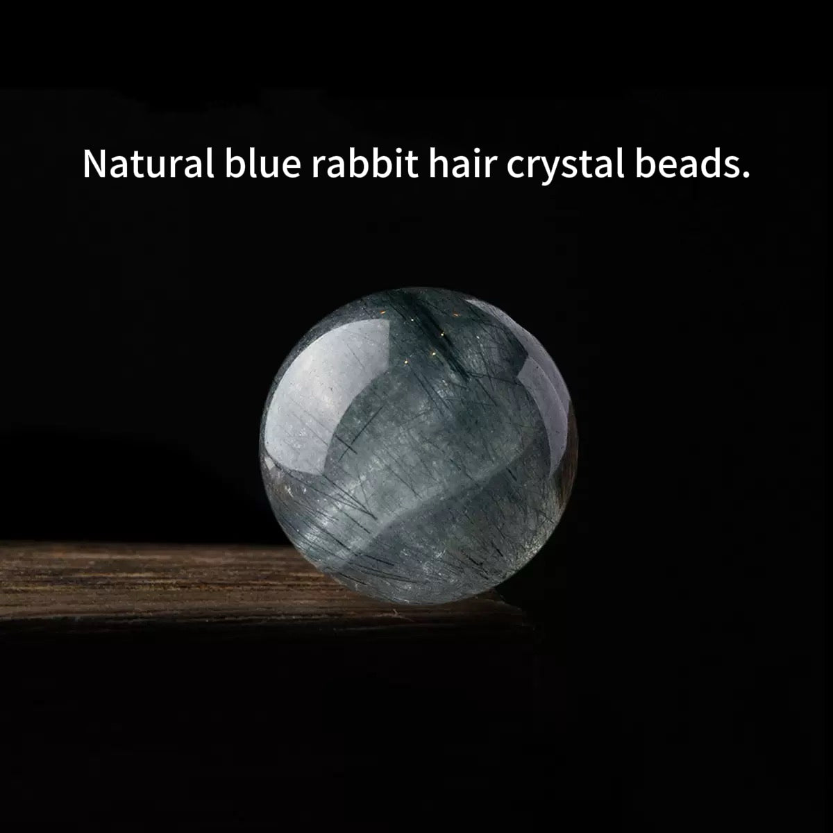 Blue rabbit hair crystal bracelet