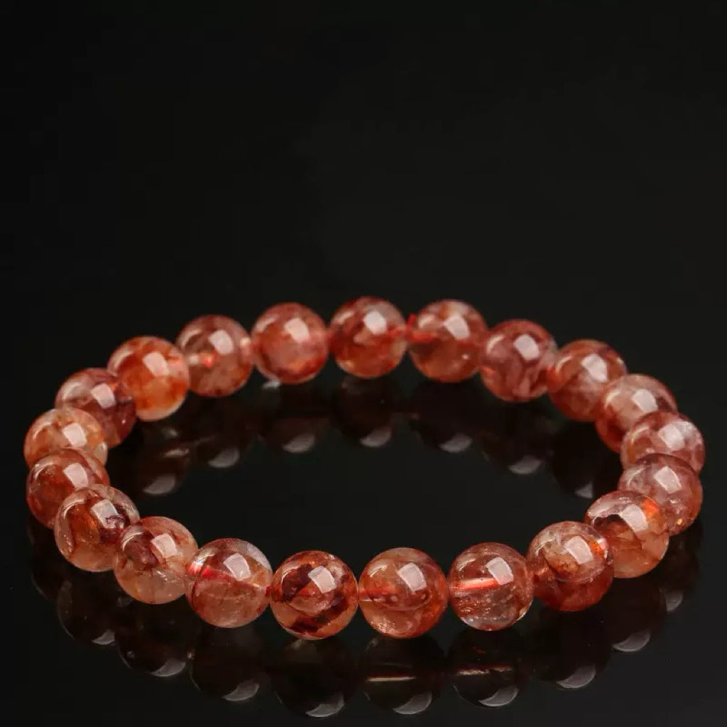 Orange-red rubber flower bracelet