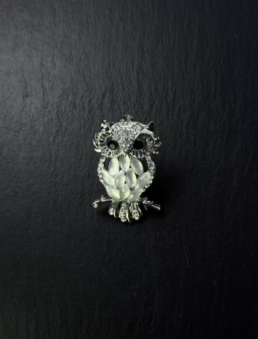 Nocturne Owl Diamond Brooch