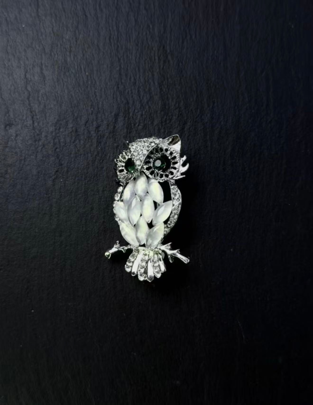 Nocturne Owl Diamond Brooch