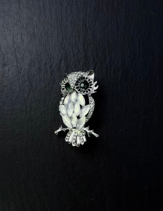 Nocturne Owl Diamond Brooch